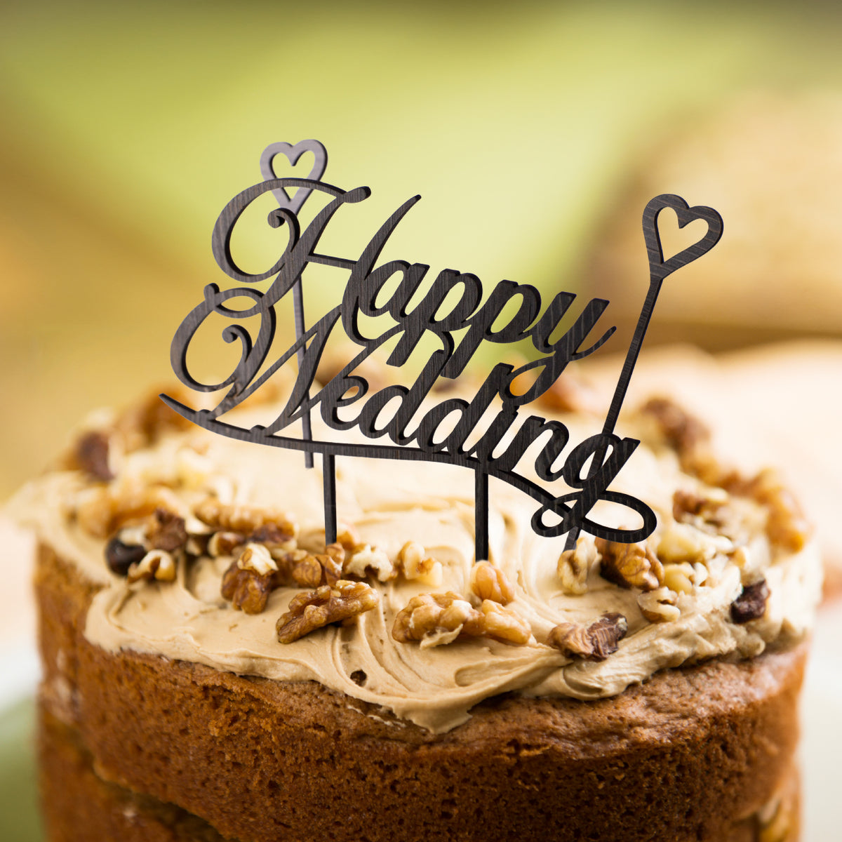 普通郵便】ケーキトッパー Happy Wedding&ハート型セット – Fracci