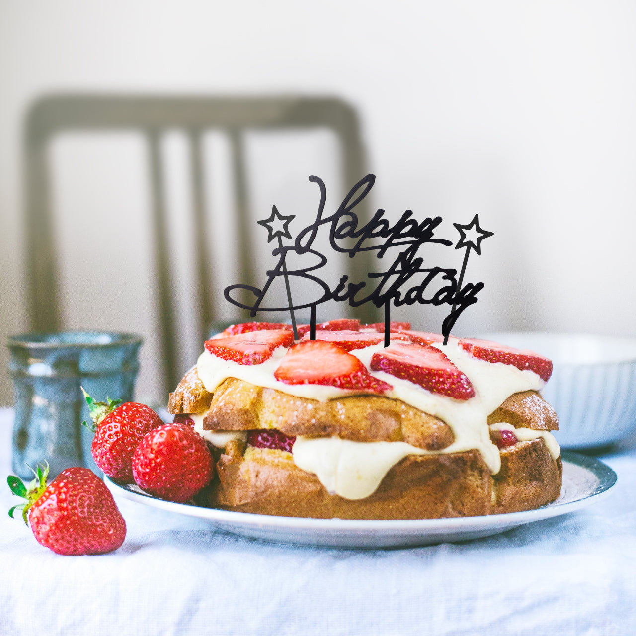 普通郵便】ケーキトッパー Happy Birthday スター 星型 セット
