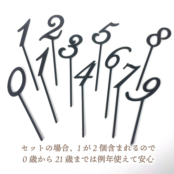 【普通郵便】木製 ケーキトッパー 数字