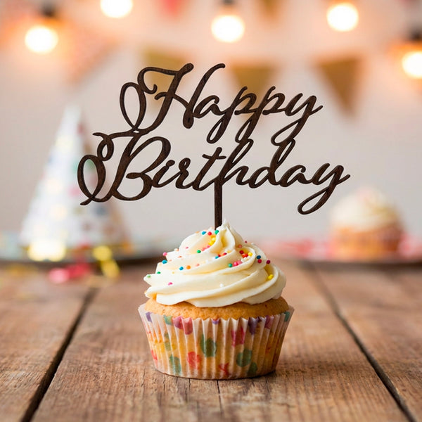 【普通郵便】ケーキトッパー "Happy Birthday"