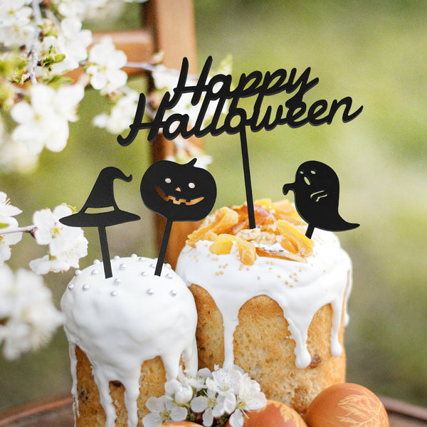 【普通郵便】ハロウィン ケーキトッパー 4点セット