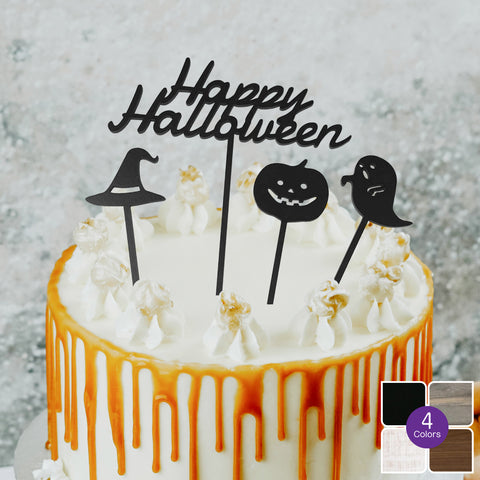 【普通郵便】ハロウィン ケーキトッパー 4点セット