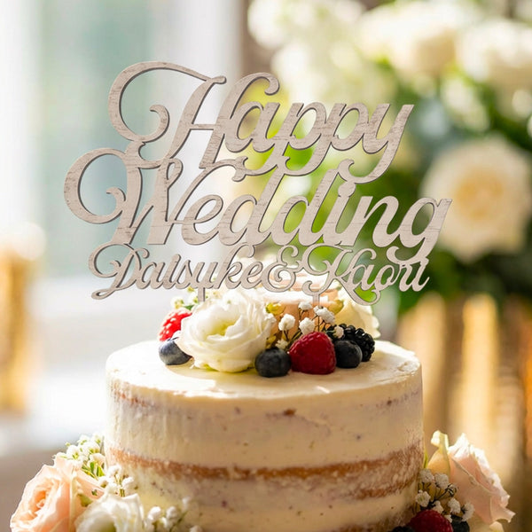 【メール便】名前付 ウェディング ケーキトッパー