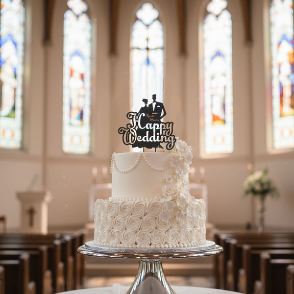 【メール便】名入れ刻印付 ウェディング ケーキトッパー