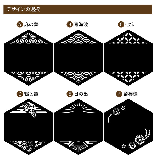 【メール便】六角形 和柄 命名札