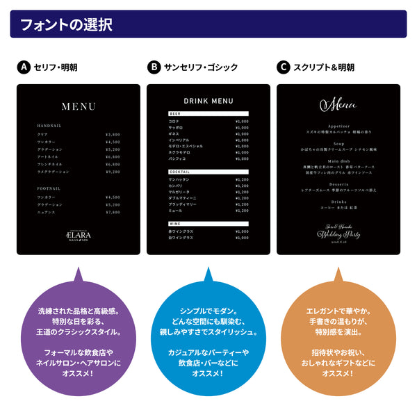 【メール便】オリジナル メニューボード