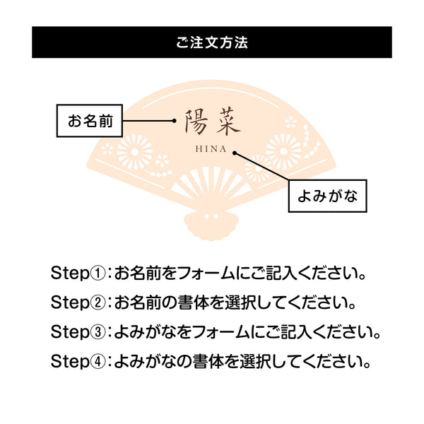 【メール便】木製扇子飾り お名前 命名札